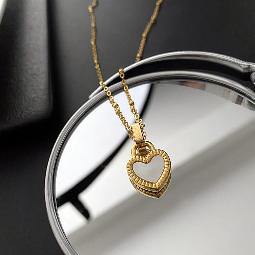Fashion Heart Shape Stainless Steel Pendant Necklace 1 Piece