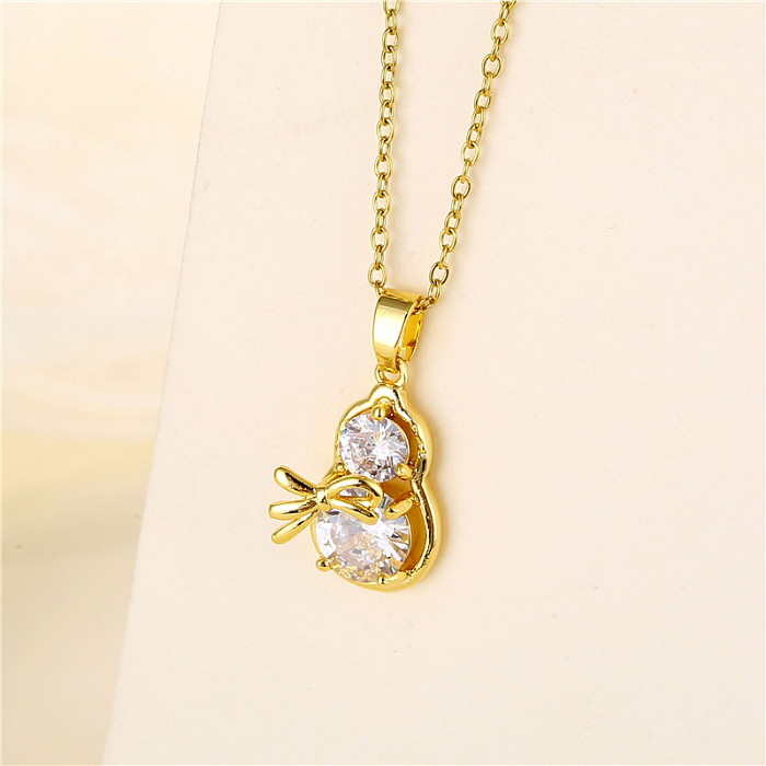 Collier pendentif en forme de cœur, 1 pièce, nœud de fleur en acier inoxydable, incrustation de placage en acier inoxydable, Zircon