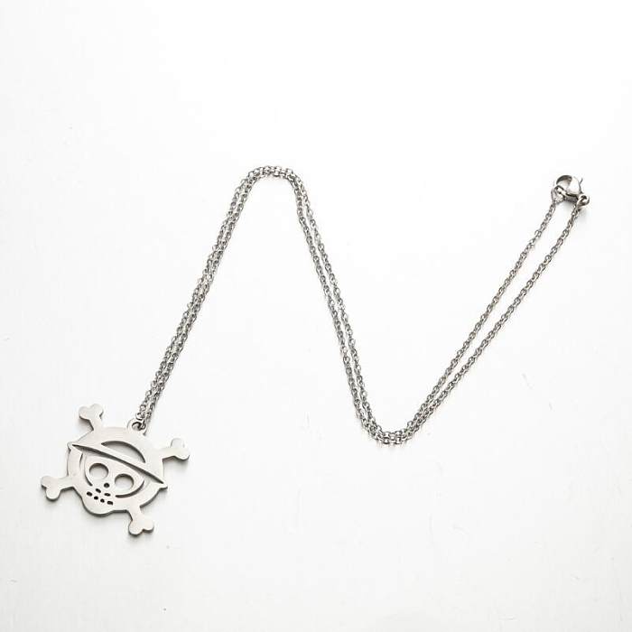 1 Piece Fashion Skull Stainless Steel  Plating Pendant Necklace