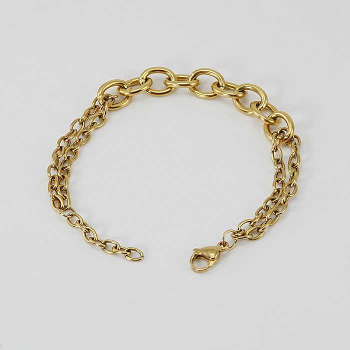 Bracelets en acier inoxydable géométriques de style simple plaquant des bracelets en acier inoxydable