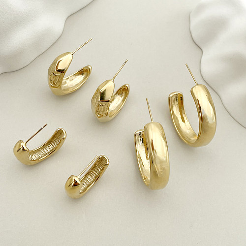 1 par de pinos de orelha banhados a ouro de aço inoxidável com revestimento geométrico estilo IG