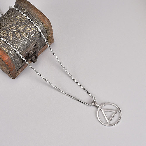 Casual Geometric Stainless Steel Plating 18K Gold Plated Pendant Necklace