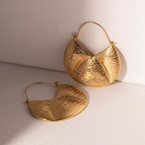 1 Paar IG-Stil Retro-Ohrringe aus Edelstahl mit geometrischer Beschichtung und 18-Karat-Vergoldung