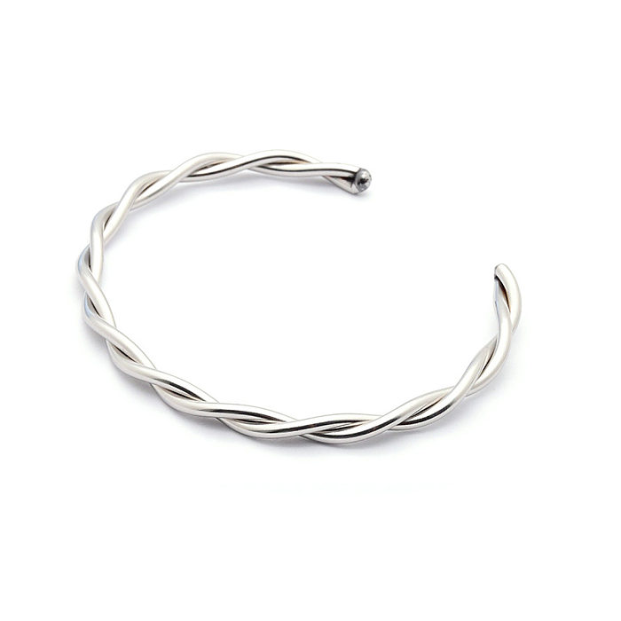 Basic Classic Style Solid Color Stainless Steel Bangle In Bulk