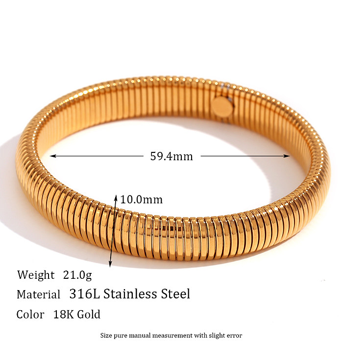 Vintage Style Simple Style Solid Color Stainless Steel Plating Bangle