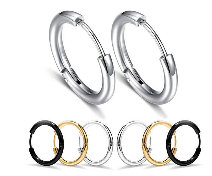 Fashion Round Stainless Steel  Plating Earrings 1 Piece
