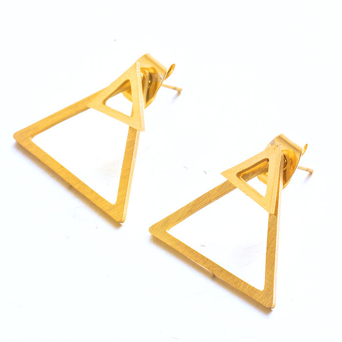 Boucles d'oreilles en alliage creux Triangle à la mode, vente en gros