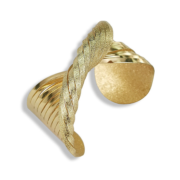 Pulseras de puño chapadas en plata chapadas en oro y acero inoxidable con rayas en espiral reina lujosas y elegantes