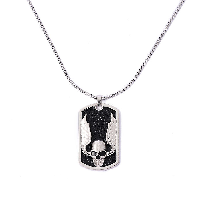 Hip-Hop Animal Skull Stainless Steel  Alloy Plating Pendant Necklace