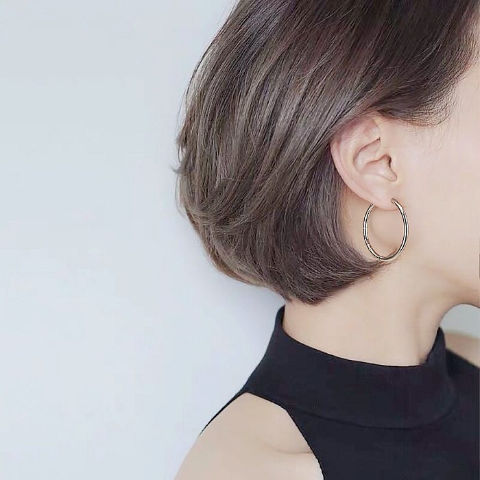 New Fashion Stainless Steel Plain Women's Hoop Earrings Women