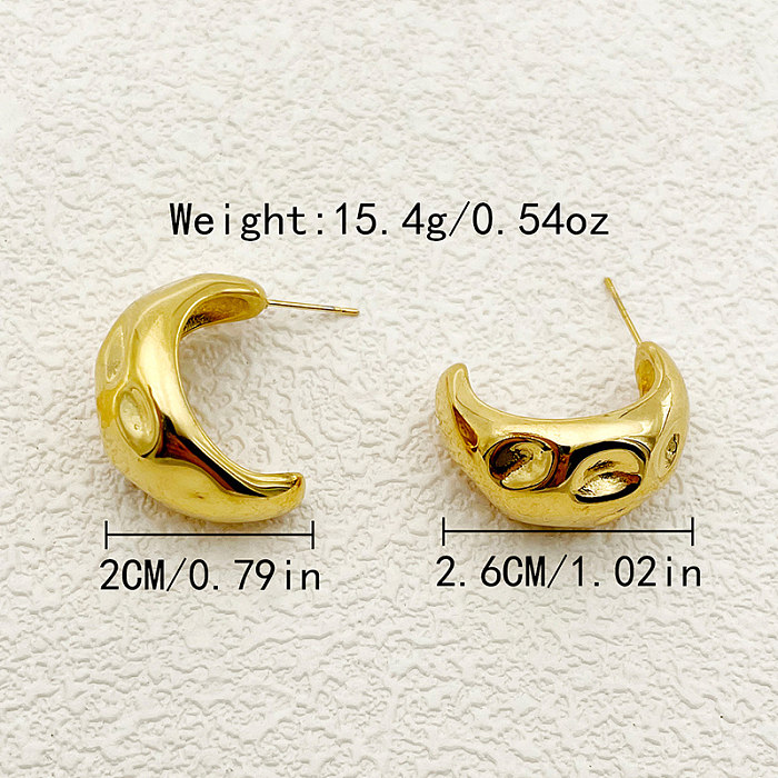 1 Pair Elegant Simple Style Classic Style Solid Color Plating Stainless Steel  Gold Plated Ear Studs
