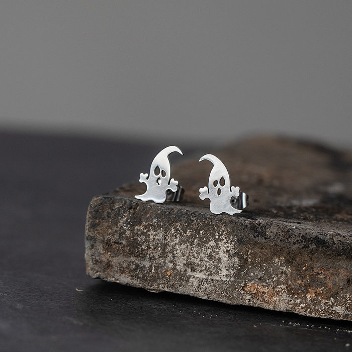 Simple Little Ghost Glossy Alloy Earrings Wholesale