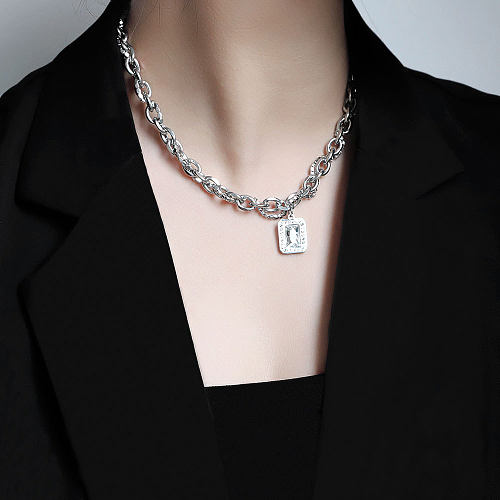 Hip-Hop Geometric Stainless Steel Polishing Necklace 1 Piece
