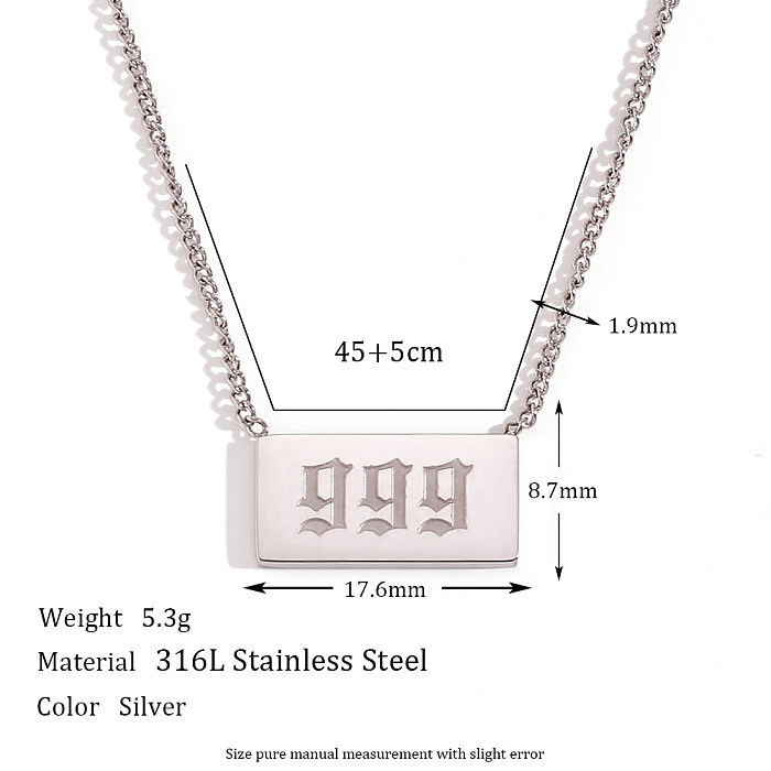 Simple Style Classic Style Number Stainless Steel  Necklace