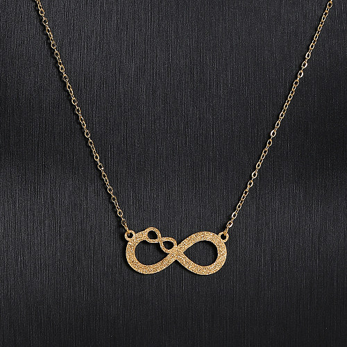 Collier à pendentif plaqué or 18 carats avec placage en acier inoxydable Basic Infinity