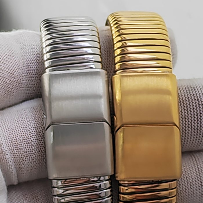 Bracelet de polissage en acier inoxydable de couleur unie, 1 pièce, tendance