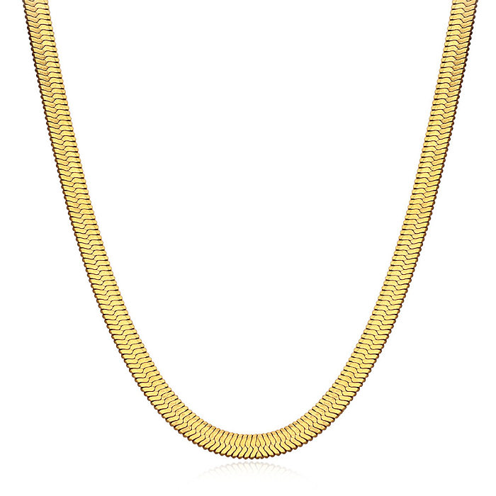 Collier en acier inoxydable avec chaîne en os de serpent Simple, bijoux, vente en gros