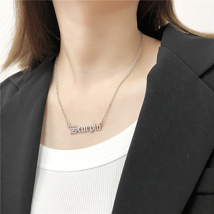 Simple Style Streetwear Geometric Constellation Stainless Steel  Plating Inlay Zircon 18K Gold Plated Pendant Necklace