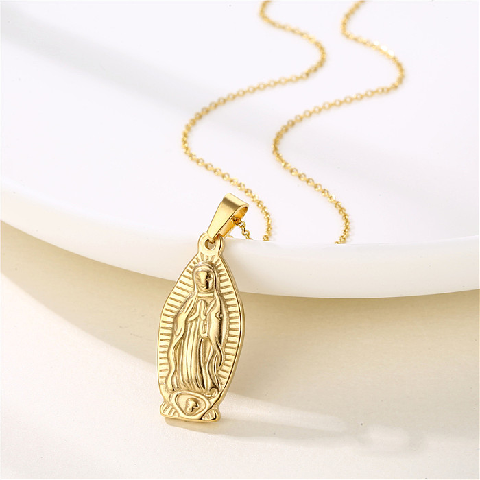 Collier avec pendentif en forme de lapin, ange et serpent brillant, en acier inoxydable, plaqué or 1 carats, plaqué or, vente en gros, 18 pièce