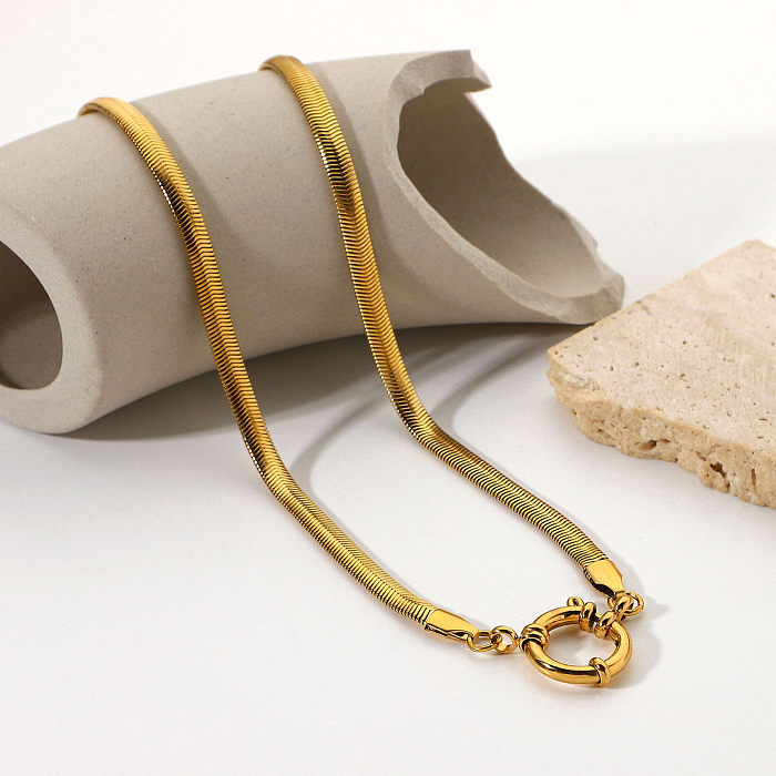 5 mm dicke Halskette mit weicher runder Federschnalle, Schlangenkette aus Edelstahl