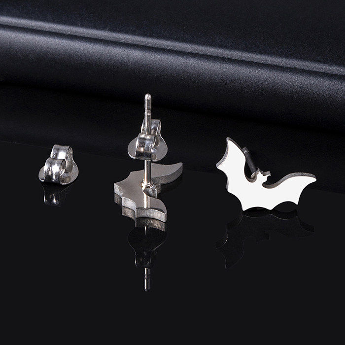 Simple Style Bat Stainless Steel  Ear Studs 1 Pair