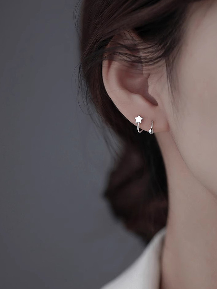 1 Set Vintage Style Simple Style Star Stainless Steel  Ear Studs