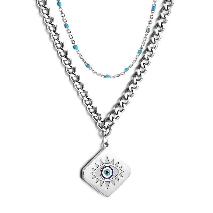 Modern Style Geometric Eye Stainless Steel  Stainless Steel Plating Pendant Necklace