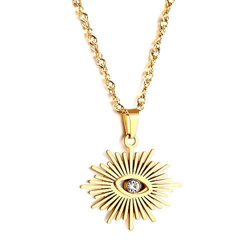 Basic Geometric Stainless Steel  Plating Pendant Necklace