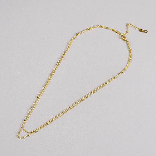Simple Style Geometric Stainless Steel Plating 18K Gold Plated Layered Necklaces