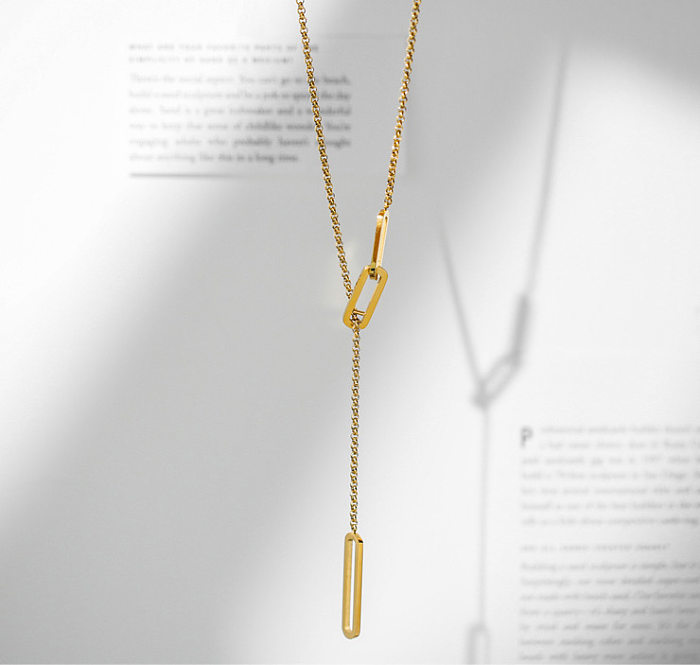 Fashion Geometric Stainless Steel Gold Plated Necklace