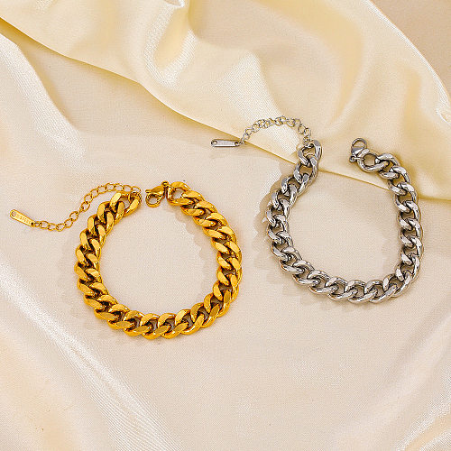 Bracelets plaqués en acier inoxydable géométriques Rock Streetwear