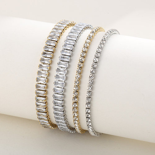 Glam Bracelets géométriques en titane et acier avec incrustation de zircone