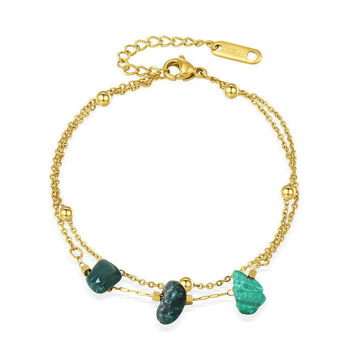 Bracelets Turquoise à Incrustation de Placage d'Acier de Titane de Couleur Unie à la Mode 1 Pièce