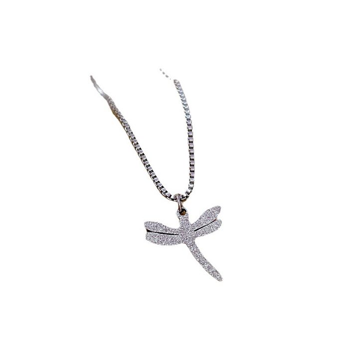 Modische Halskette mit Libellen-Anhänger aus Edelstahl, 1 Stück