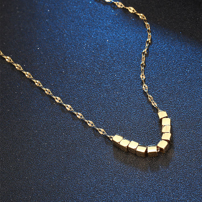 Collar chapado en oro de acero inoxidable de color sólido de estilo simple a granel