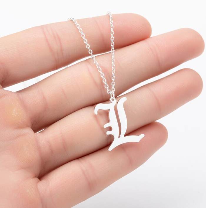 Simple Style Letter Stainless Steel  Plating Pendant Necklace