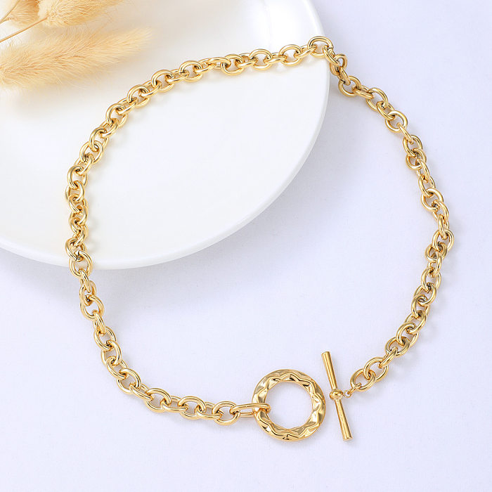 Wholesale Jewelry Thick Chain OT Buckle Stainless Steel  Necklace jewelry