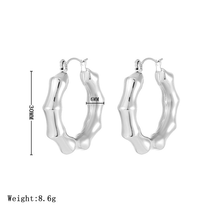 1 paire de boucles d'oreilles en acier inoxydable, Style Simple et élégant, placage géométrique