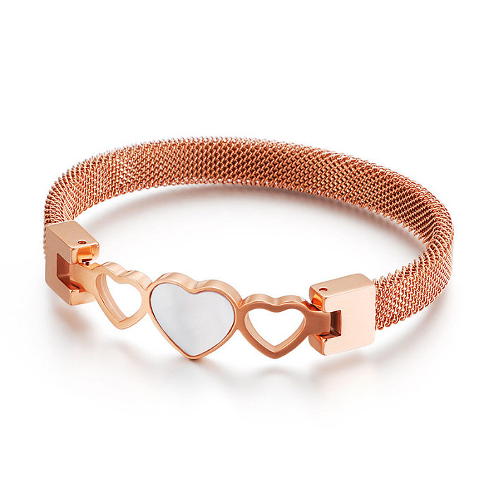 Hollow Shell Heart-shaped Stainless Steel Bracelet Wholesale jewelry