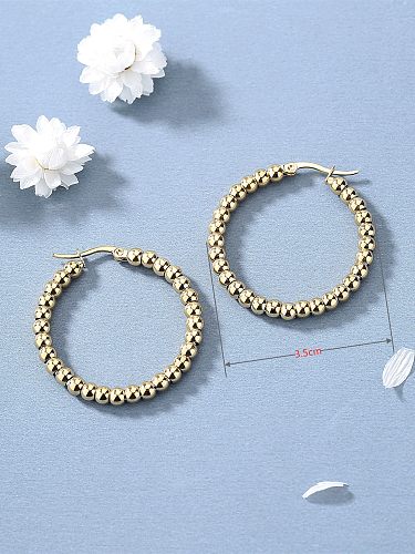 Fashion Circle Stainless Steel  Plating Earrings 1 Pair