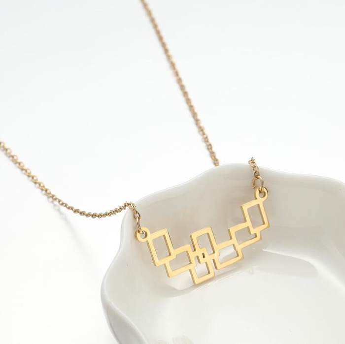 Fashion Geometric Stainless Steel  Stainless Steel Plating Pendant Necklace