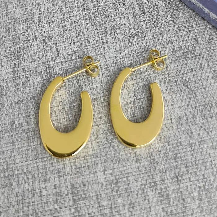 1 Pair Elegant Vintage Style Geometric Solid Color Plating Stainless Steel  18K Gold Plated Drop Earrings