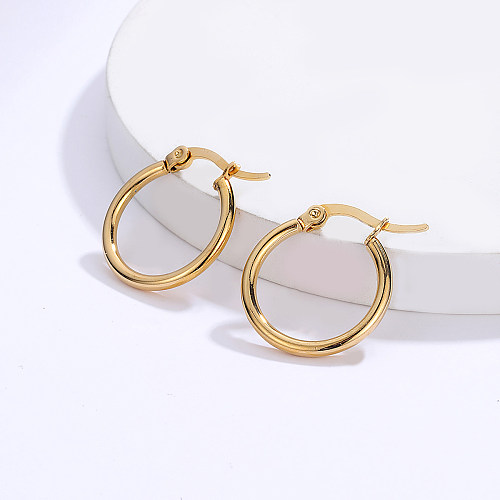 Fashion Retro Simple Geometric Plating 18K Gold Stainless Steel  Earring