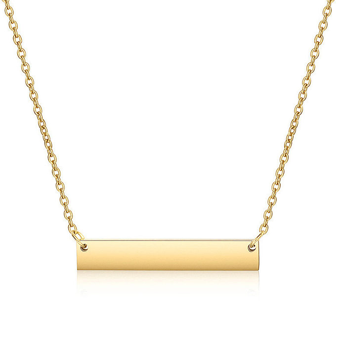 Simple Style Commute Rectangle Stainless Steel Plating Necklace
