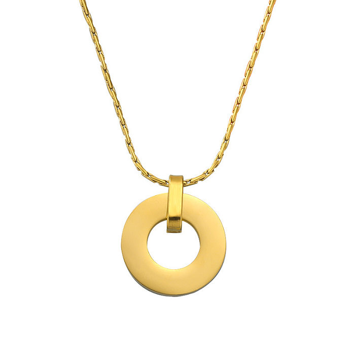 Simple Style Geometric Stainless Steel  Gold Plated Silver Plated Pendant Necklace In Bulk
