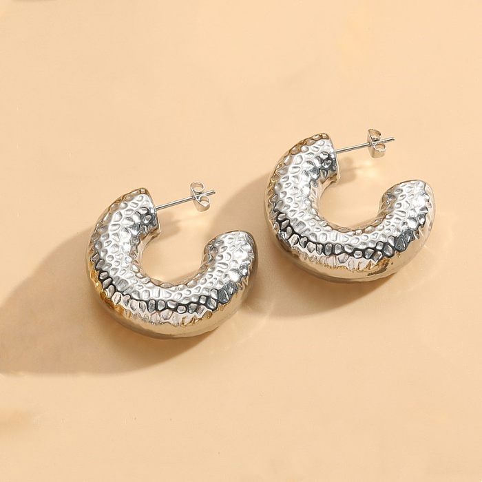 1 Pair Elegant Classic Style Round Asymmetrical Plating Stainless Steel 14K Gold Plated Earrings
