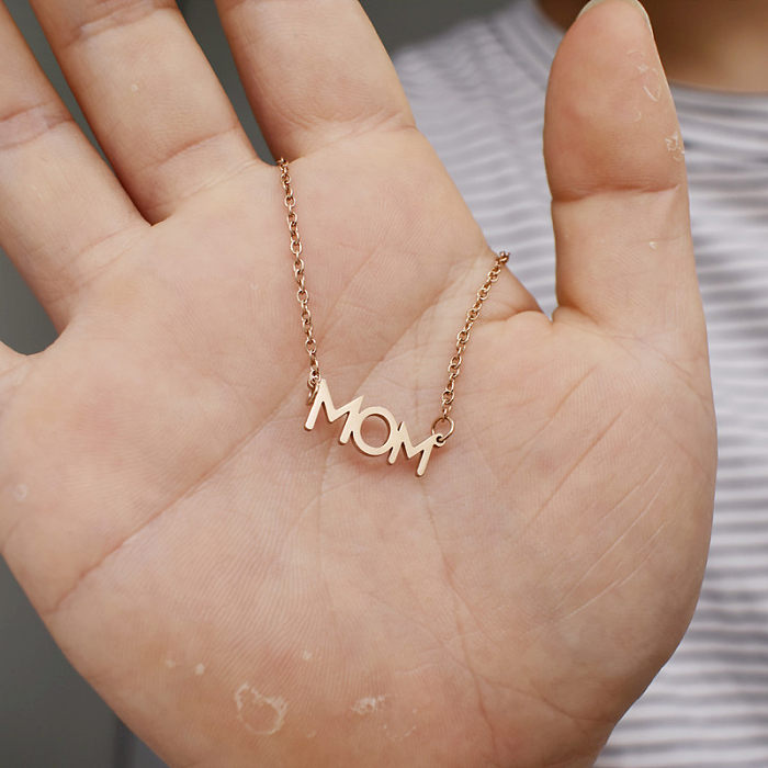 MAMA Letter Stainless Steel  Stainless Steel Plating Necklace