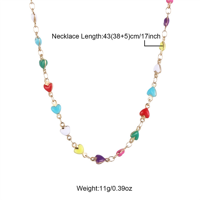 Halskette „Prinzessin Cute Commute“ in Herzform aus Edelstahl mit Emaille-Beschichtung und 18-Karat-Vergoldung