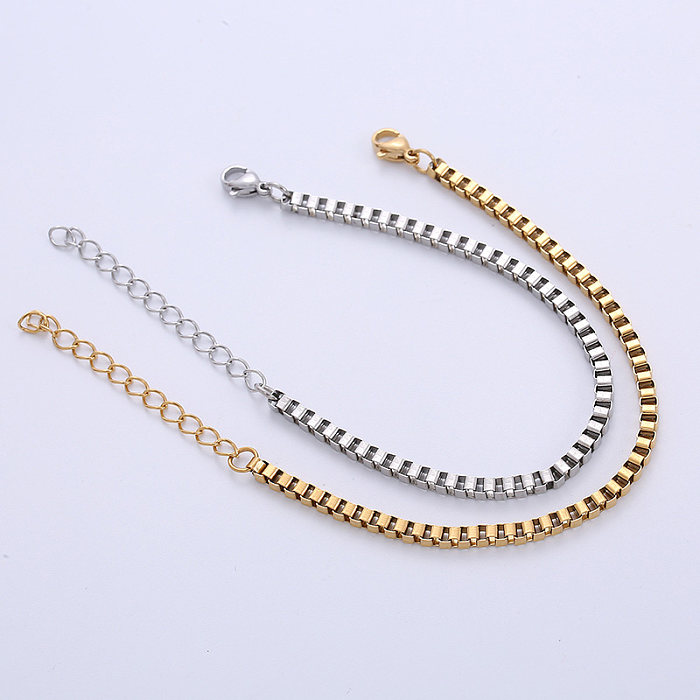 Bracelets à chaîne en acier inoxydable de couleur unie à la mode 1 pièce