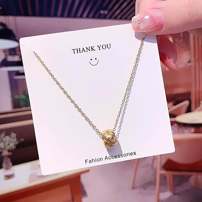 Fashion Geometric Stainless Steel Plating Zircon Necklace